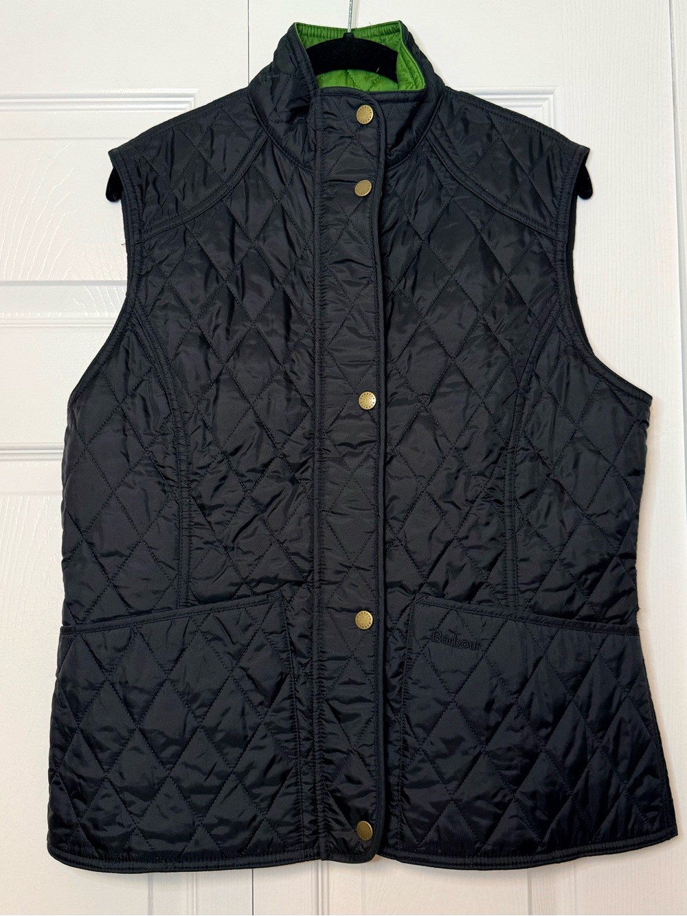 Barbour Summer Liddesdale Gilet Women's Vest - Black with Green Lining